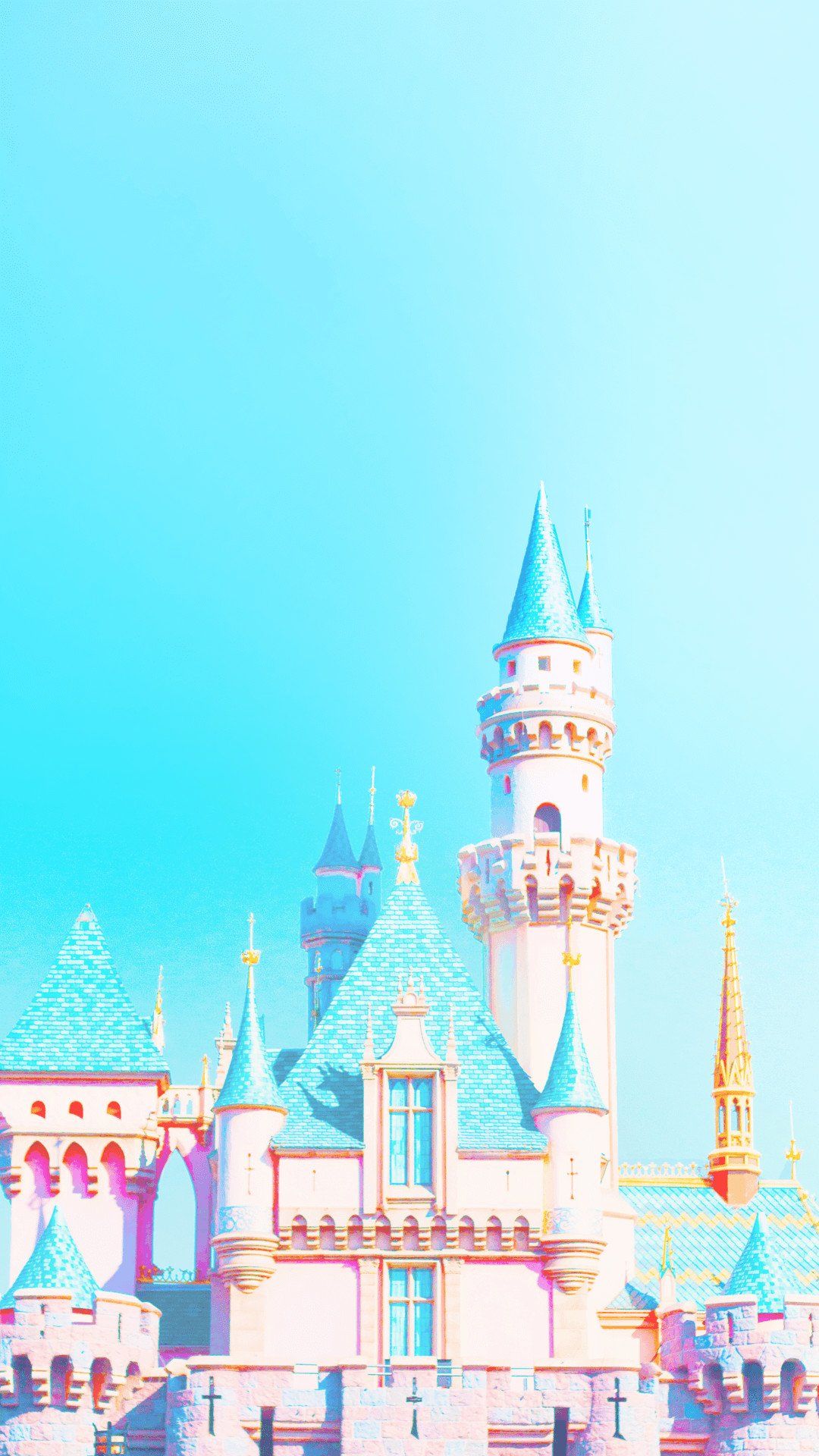 Castello Disneyland retro pastello, 1080x1920 Full HD Verticale, iPhone