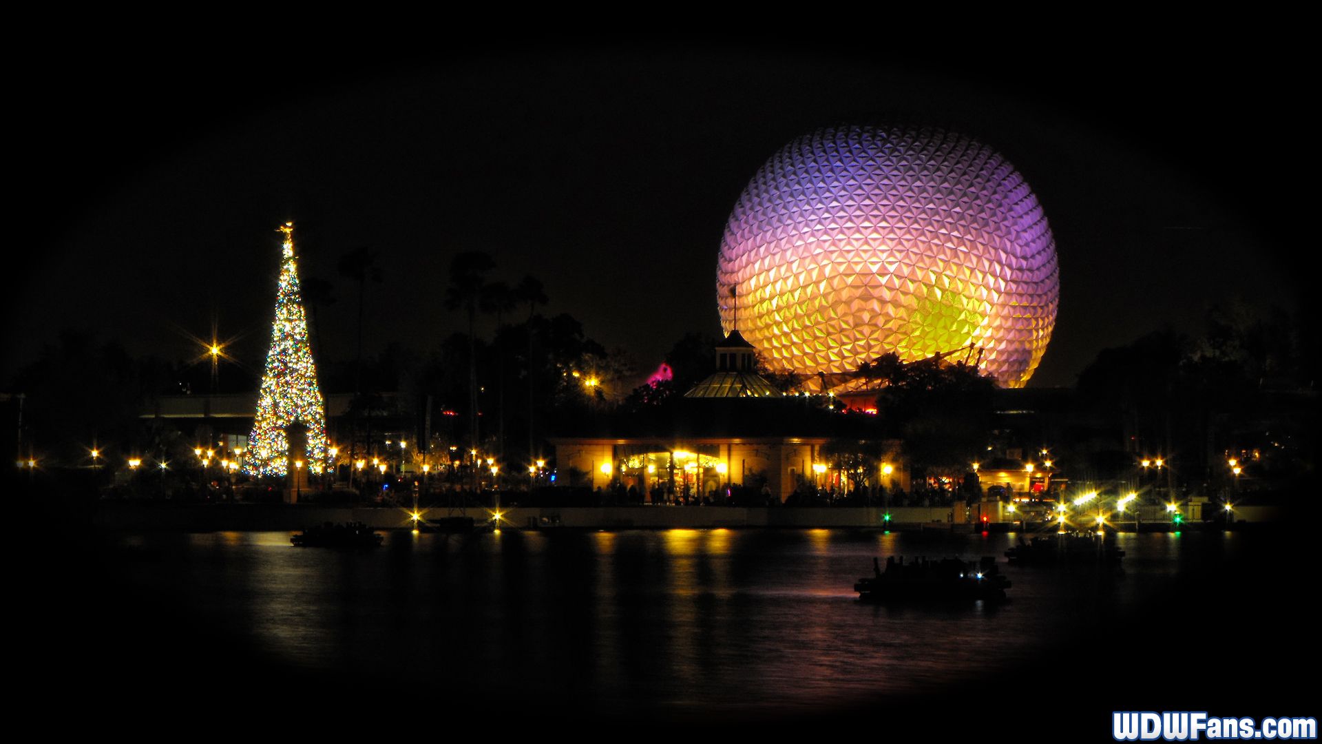 Epcot Spaceship Earth notturno, 1920x1080 Full HD 1080p, Desktop