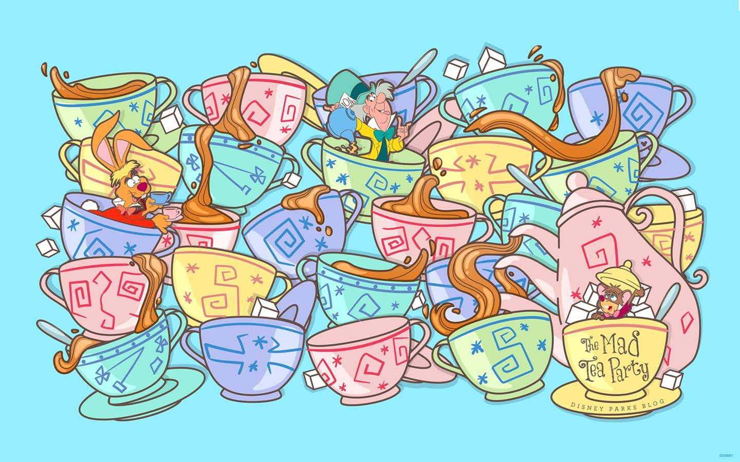 Mad Tea Party tazze Disney, 1440x900 HD, Desktop