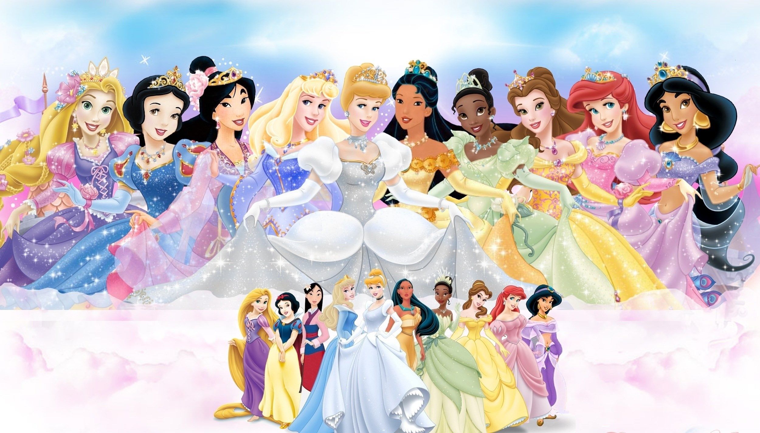 Principesse Disney gruppo, 2500x1425 2K, PC