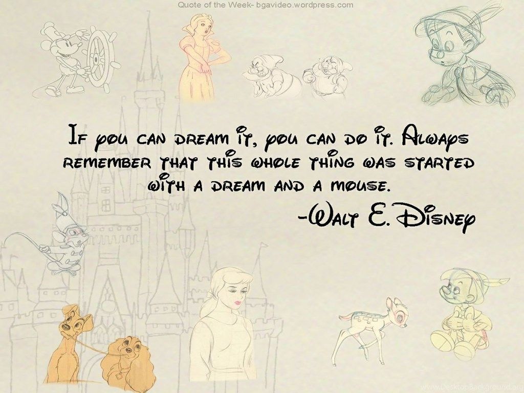 Personaggi Disney con citazione Walt Disney, 1024x768 HD, PC