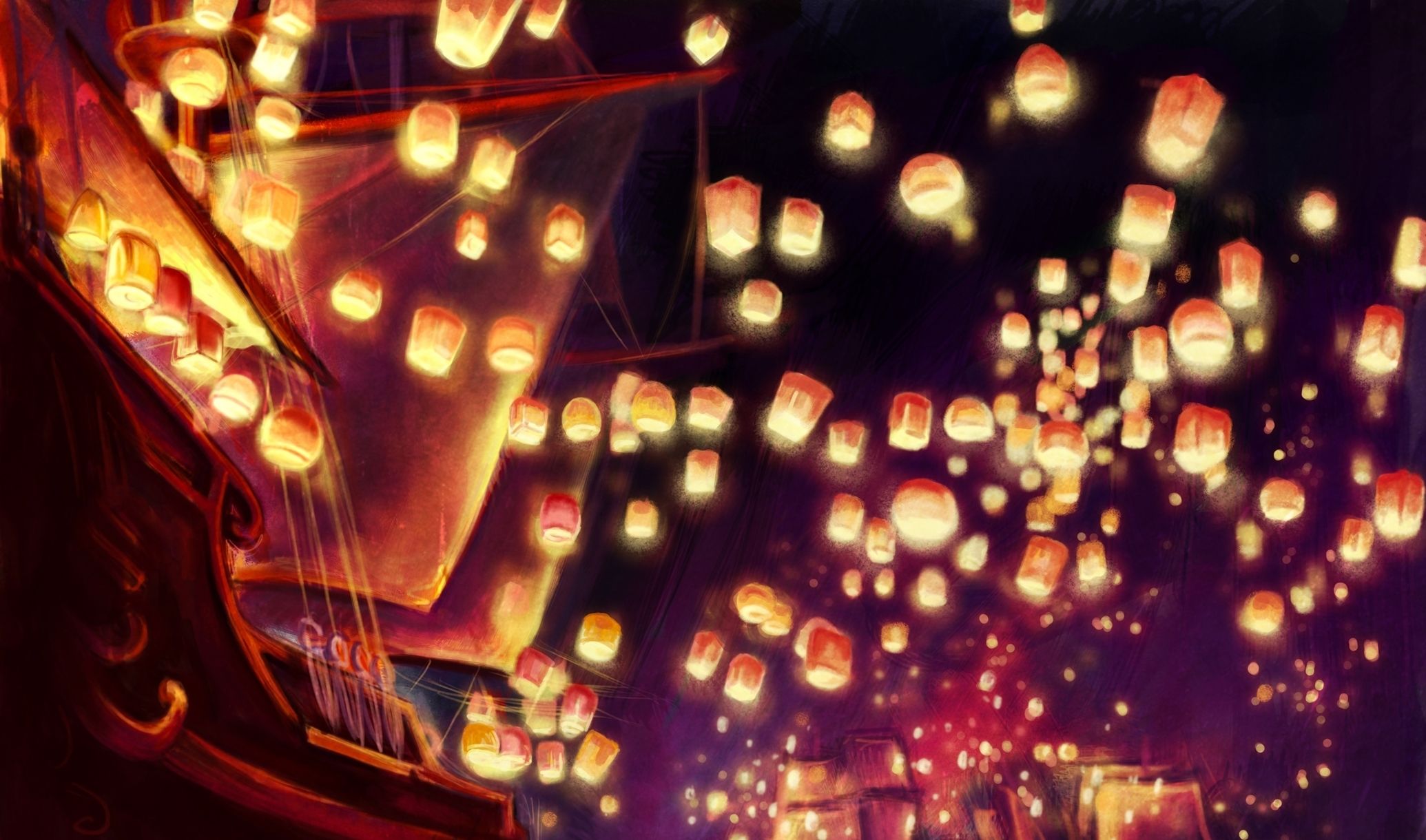 Lanterne volanti Rapunzel Disney, 2070x1220 Hi-Res, Laptop