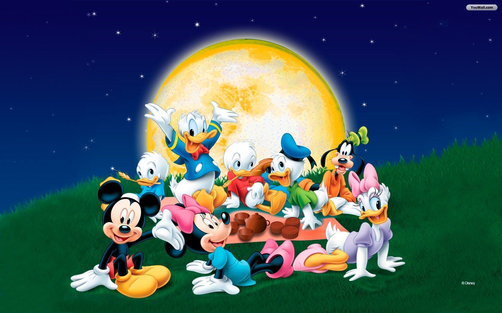 Personaggi Disney con luna piena, 1680x1050 900p, Desktop