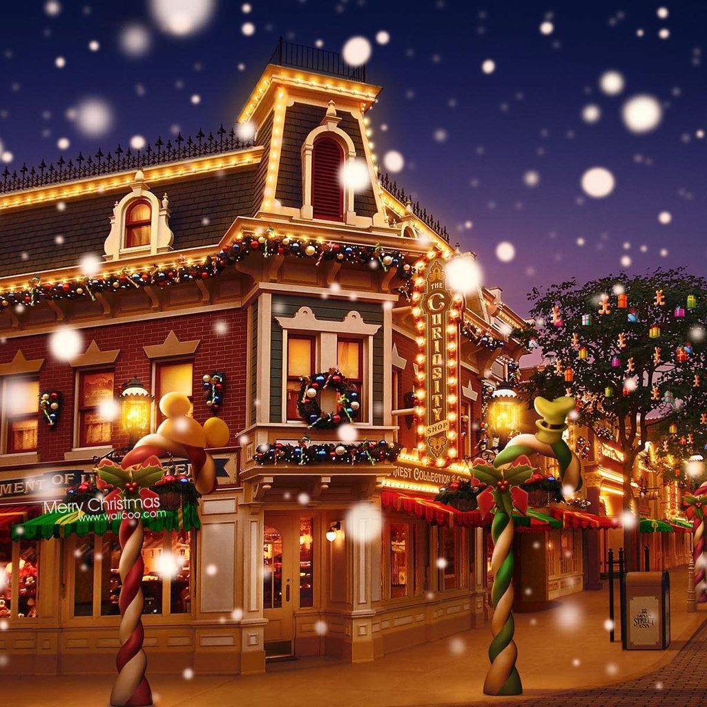 Disneyland Main Street natalizia, 1024x1024 HD, Desktop