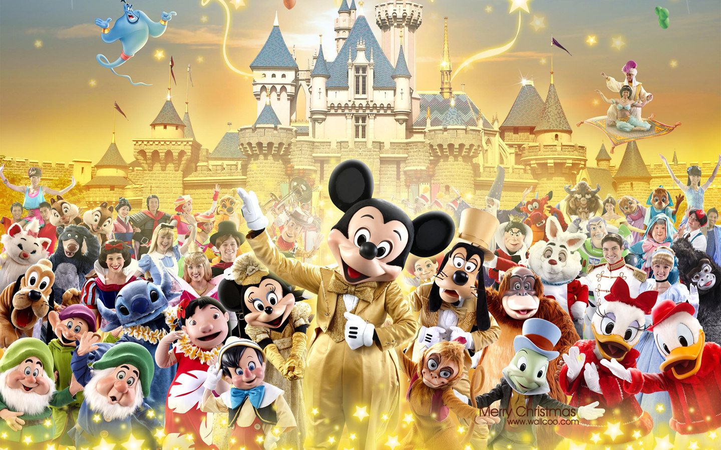 Castello Disneyland con alberi rosa, 1366x768 HD, PC Desktop