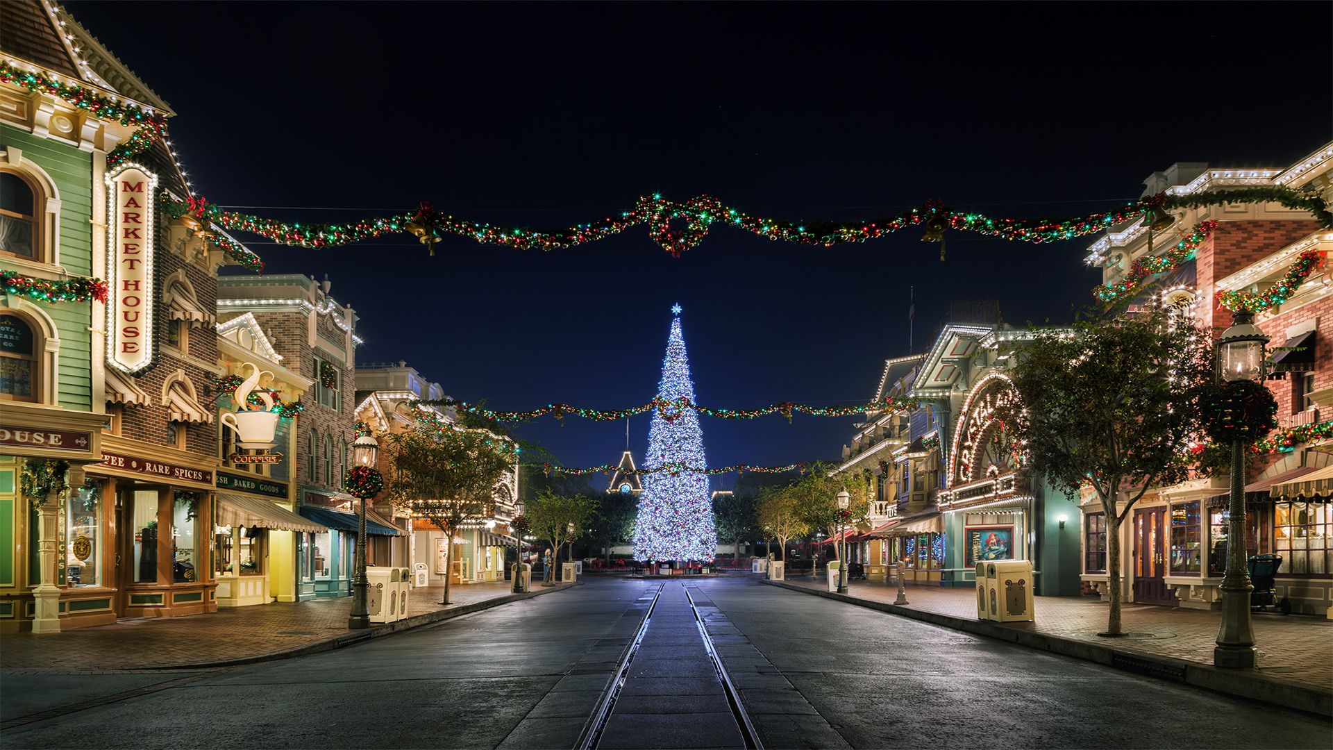 Main Street Disneyland Natale, 1920x1080 Full HD 1080p, PC
