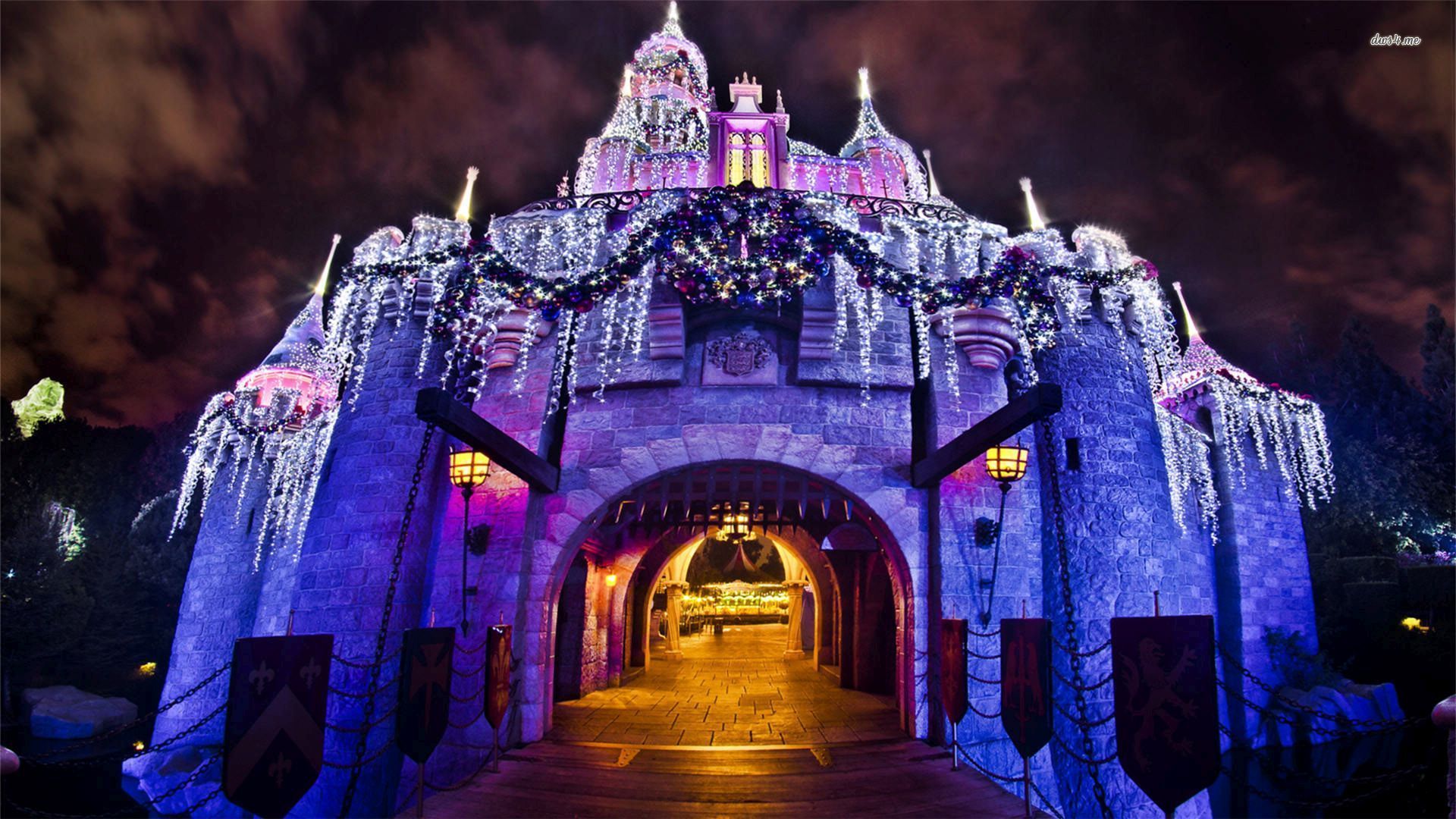 Castello Disneyland natalizio innevato, 1920x1080 Full HD 1080p, Laptop