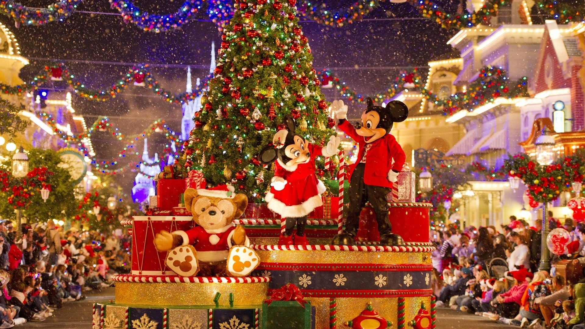 Disneyland stazione natalizia notturna, 2560x1600 2K+, Laptop
