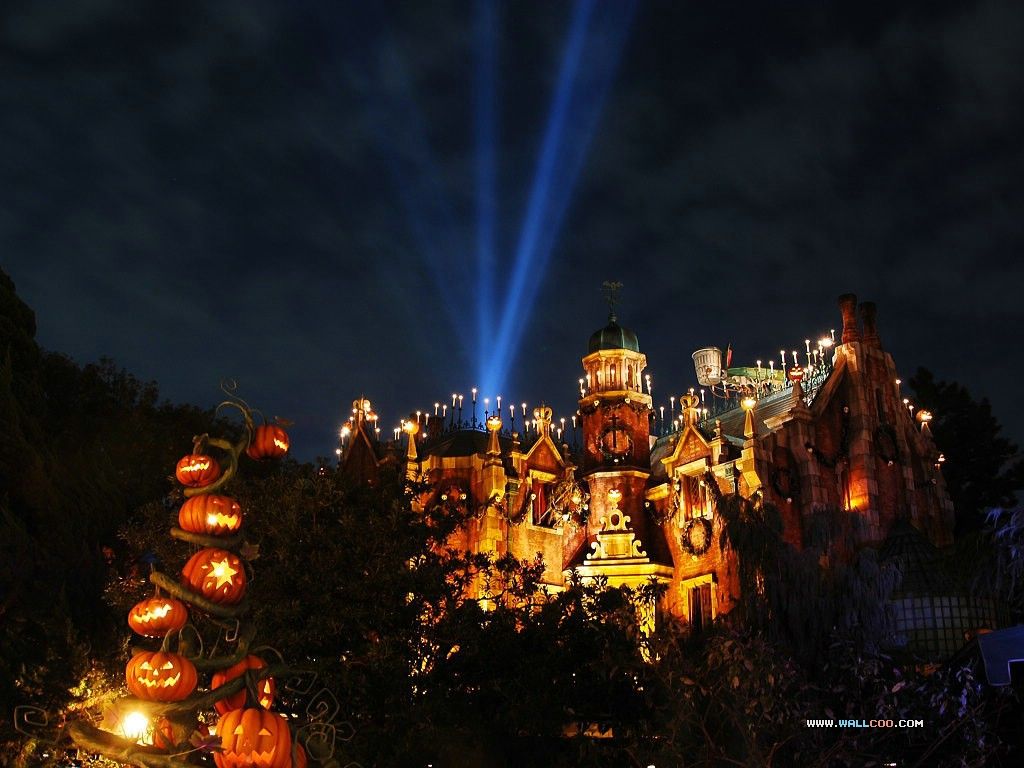 Castello Disneyland Halloween notturno, 1024x768 HD, PC Desktop