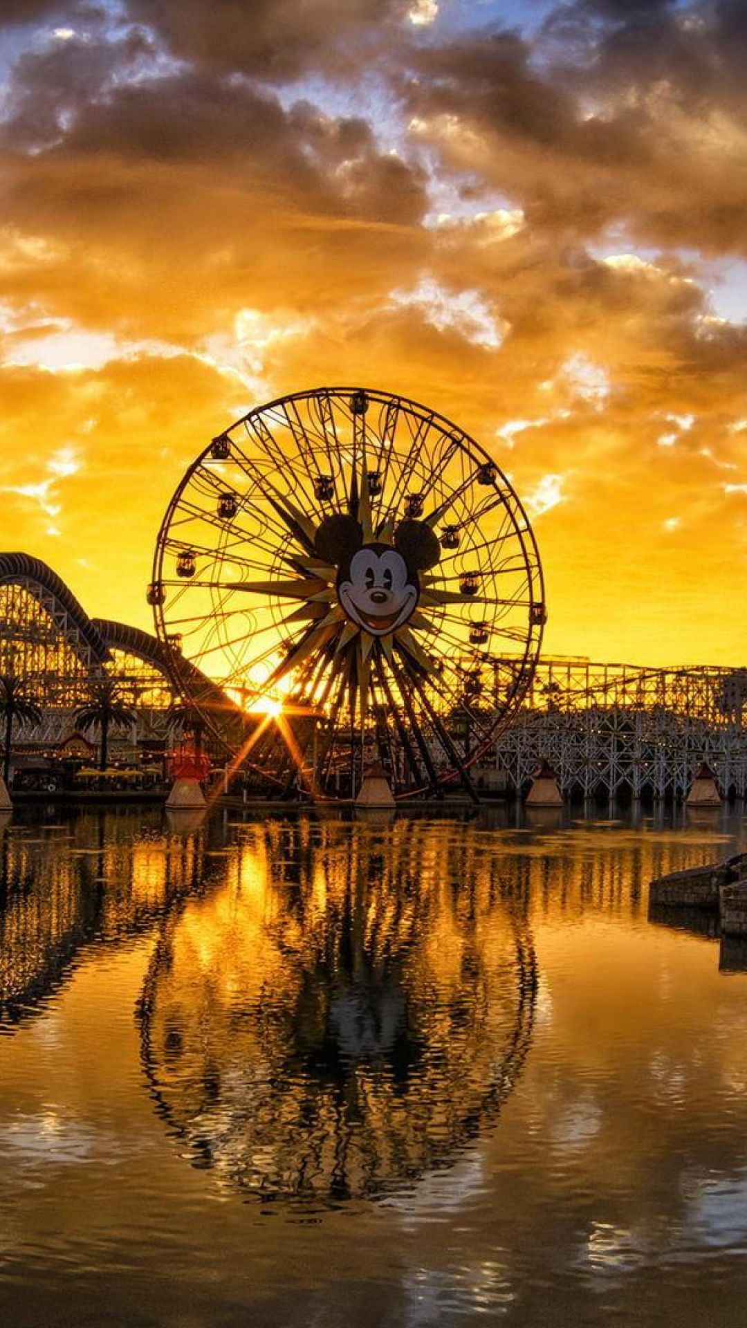 Ruota panoramica Disneyland tramonto, 1080x1920 Verticale, iPhone Air