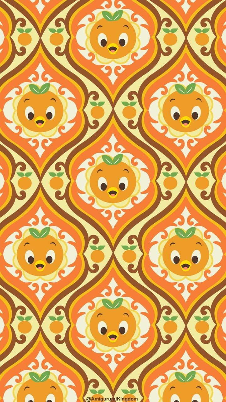 Orange Bird pattern retro, 719x1280 Full HD Verticale, Smartphone