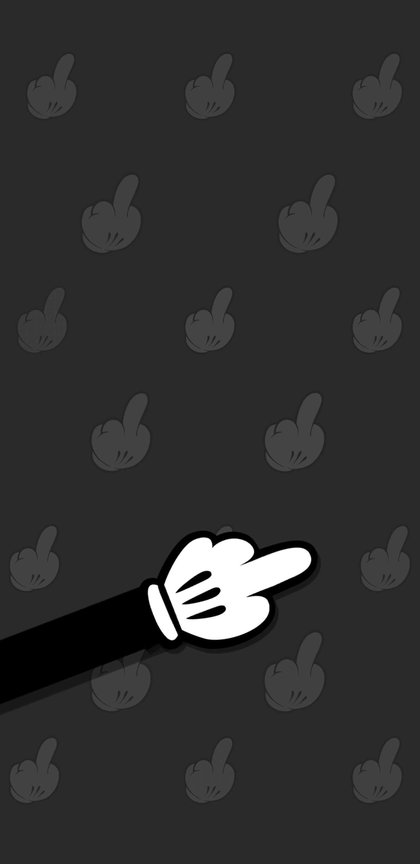 Mano cartoon dito medio nero, 1440x2960 Verticale, Mobile