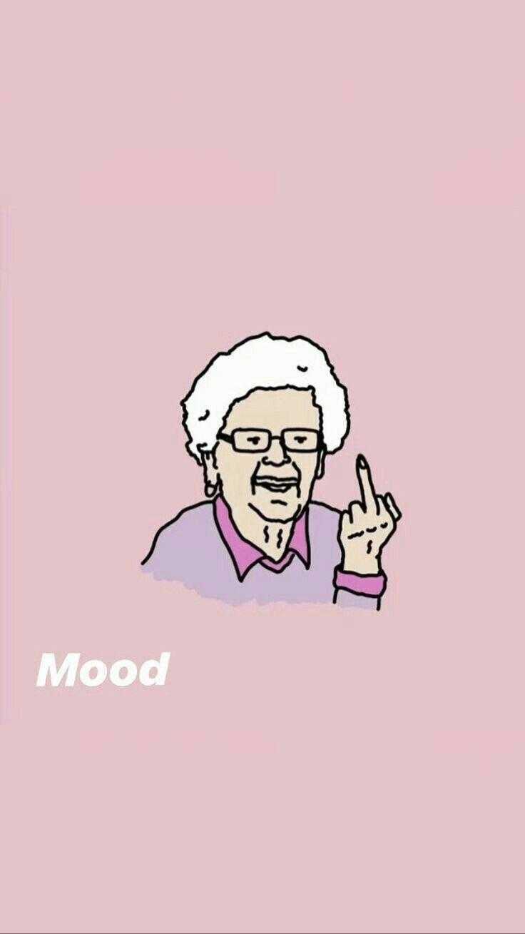 Nonna dito medio, sfondo rosa, 736x1309 Verticale, Mobile