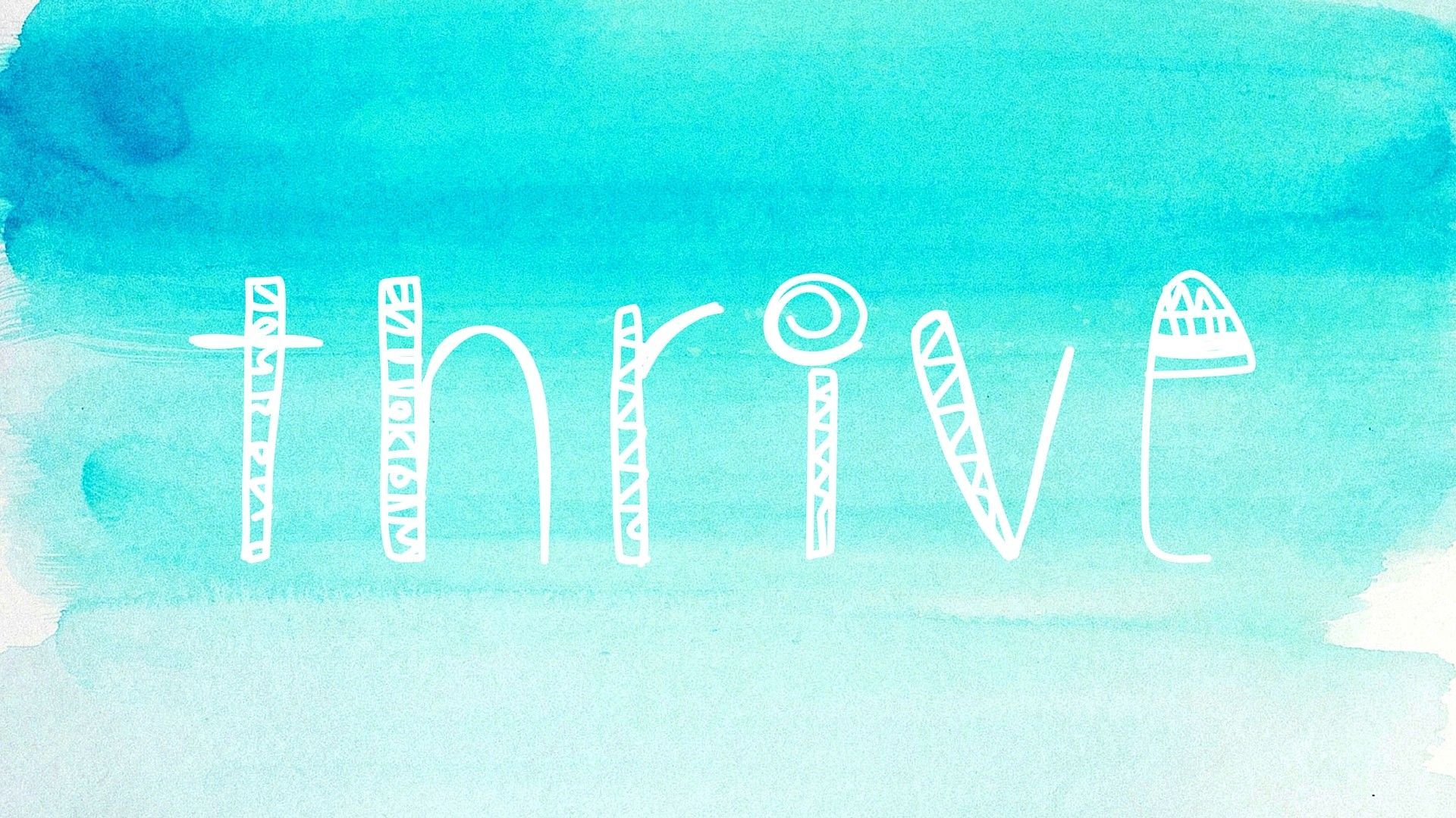 Scritta Thrive acquerello turchese, 1920x1080 Full HD 1080p, HP Laptop