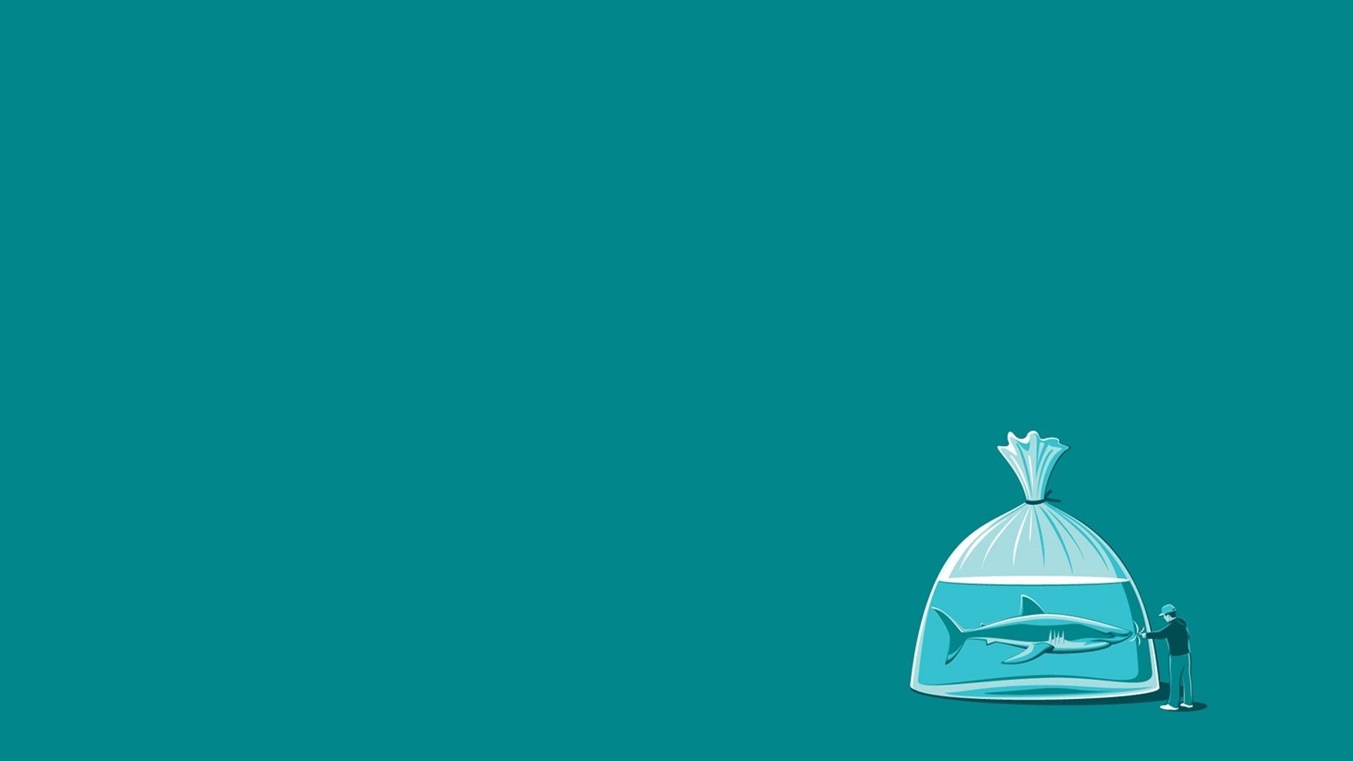 pesce sacchetto minimalista verde, 1920x1080 1080p, Desktop