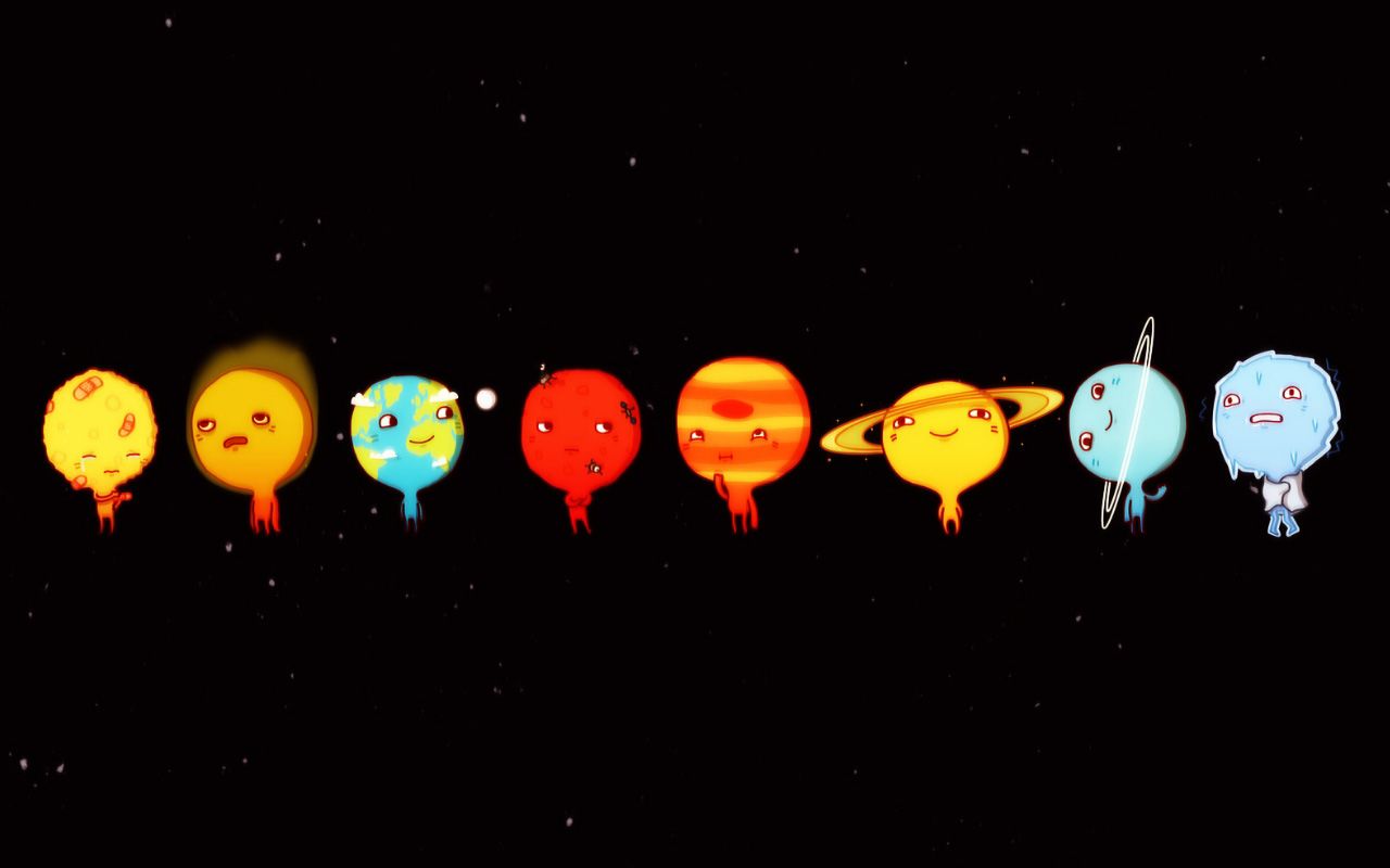 pianeti kawaii spazio, 1280x800 HD, PC Desktop