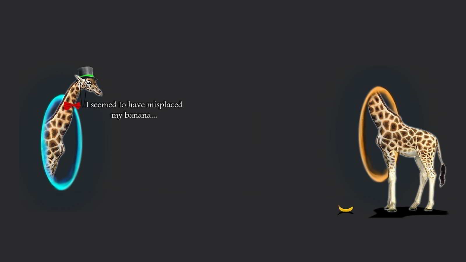 giraffa portale banana, 1600x900 HD, PC