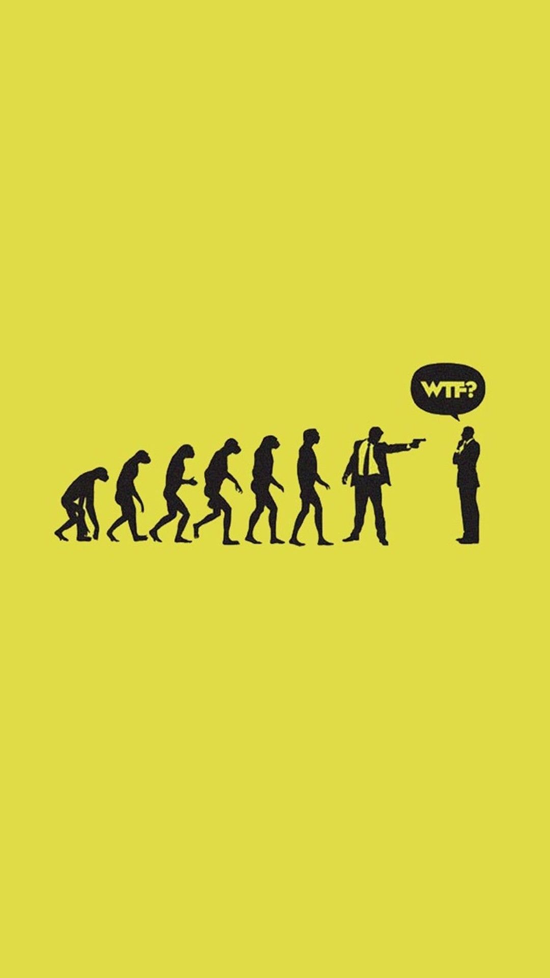 Evoluzione uomo con pistola WTF, 1080x1920 Full HD Verticale, Smartphone