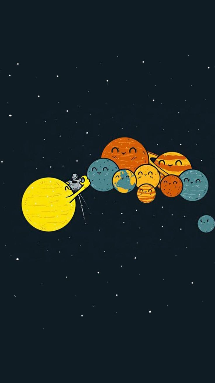 Pianeti sistema solare cartoon, 736x1309 Verticale, Telefono