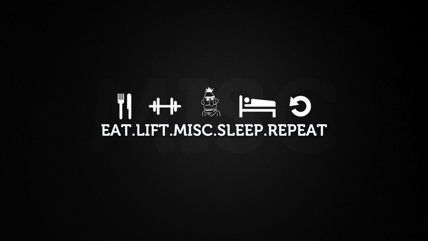 Icone eat lift sleep repeat, 1366x768 720p, PC