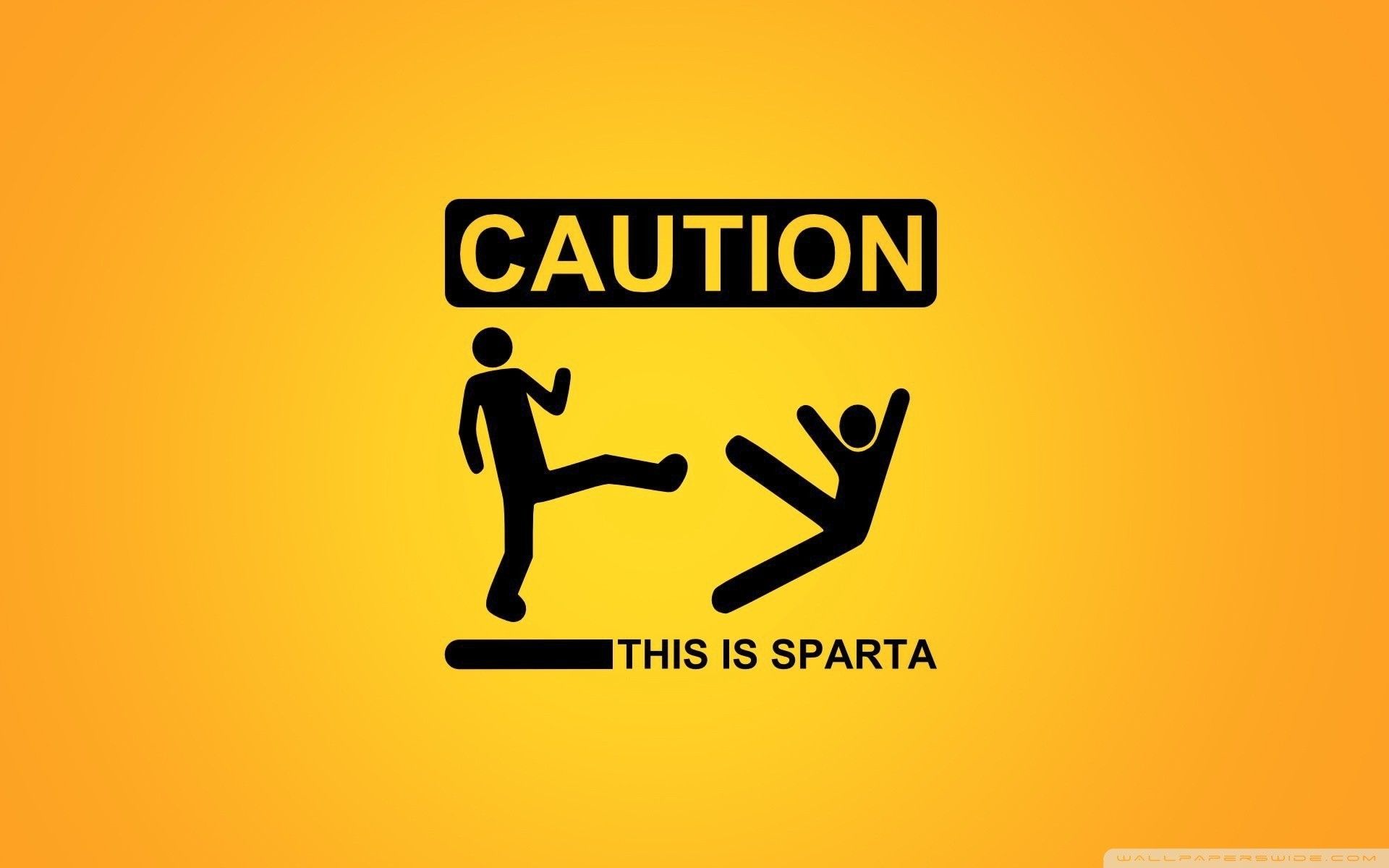 Cartello Caution This Is Sparta, 1920x1200 Full HD+, PC