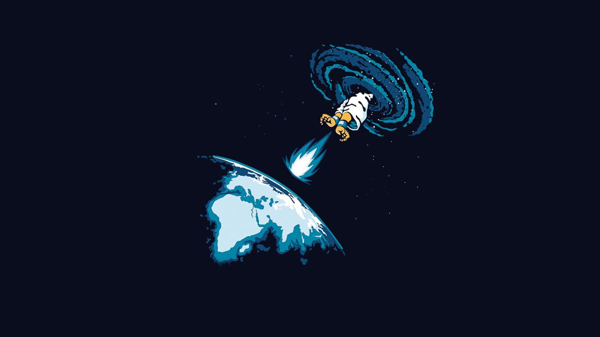 Astronauta razzo Terra spazio, 1920x1080 Full HD 1080p, Laptop
