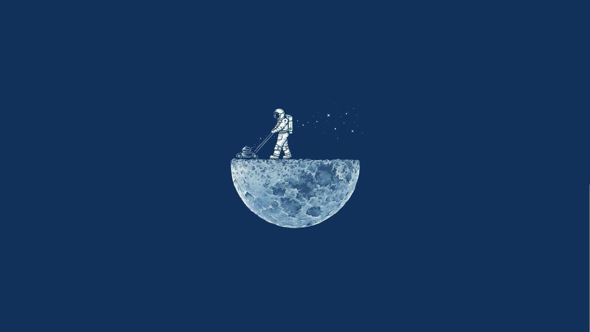 Astronauta su mezza luna, 1920x1080 1080p, Laptop
