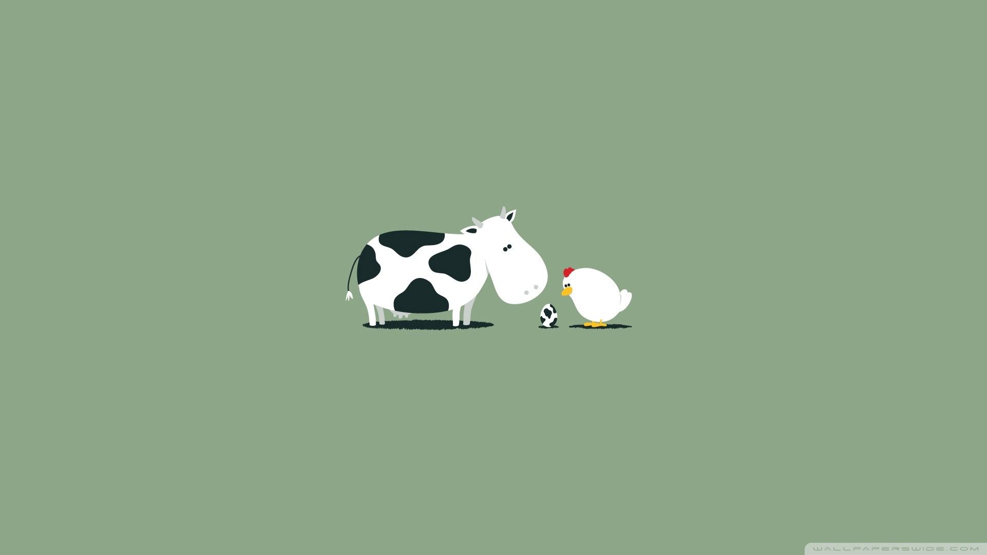 Mucca e gallina cartoon, 1920x1080 Full HD 1080p, PC