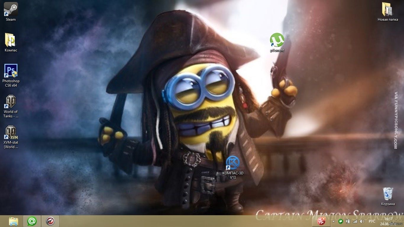 Minion pirata dei Caraibi, 1366x768 720p, Monitor Gaming