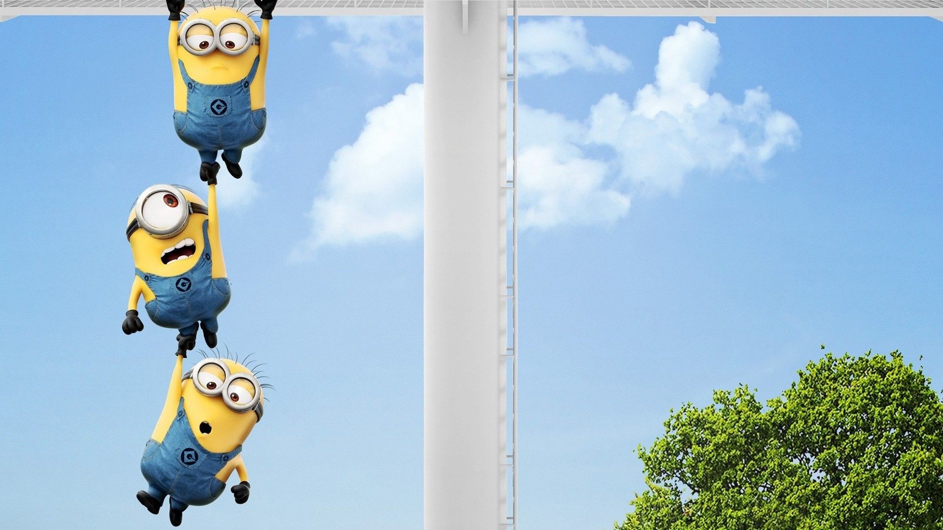 Minions appesi a palo, 1920x1080 1080p, Monitor Gaming