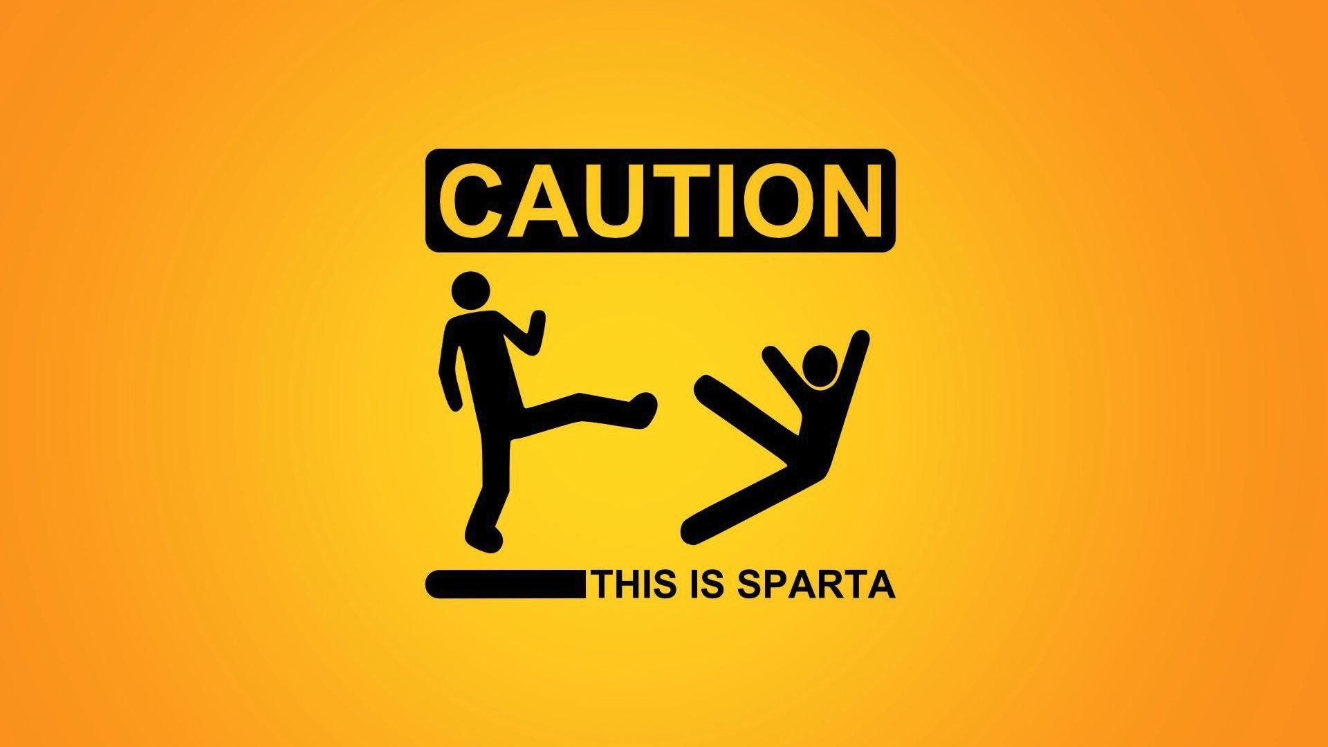Cartello caution This is Sparta, 1920x1080 1080p, Desktop