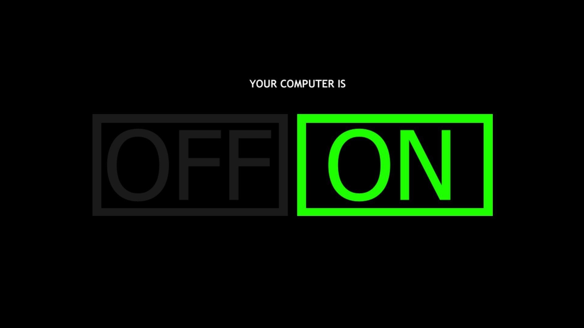 Computer OFF ON scherzo, 1920x1080 Full HD, PC Desktop