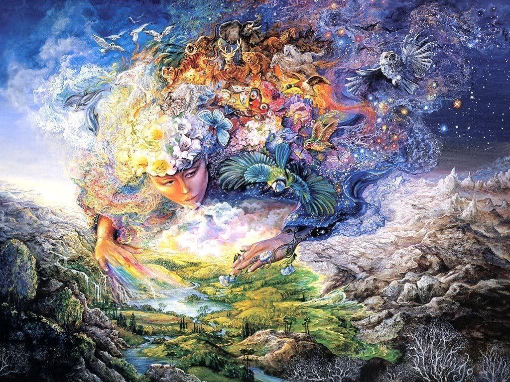 Volto mitologico surreale colorato, 1024x768 HD, PC Desktop