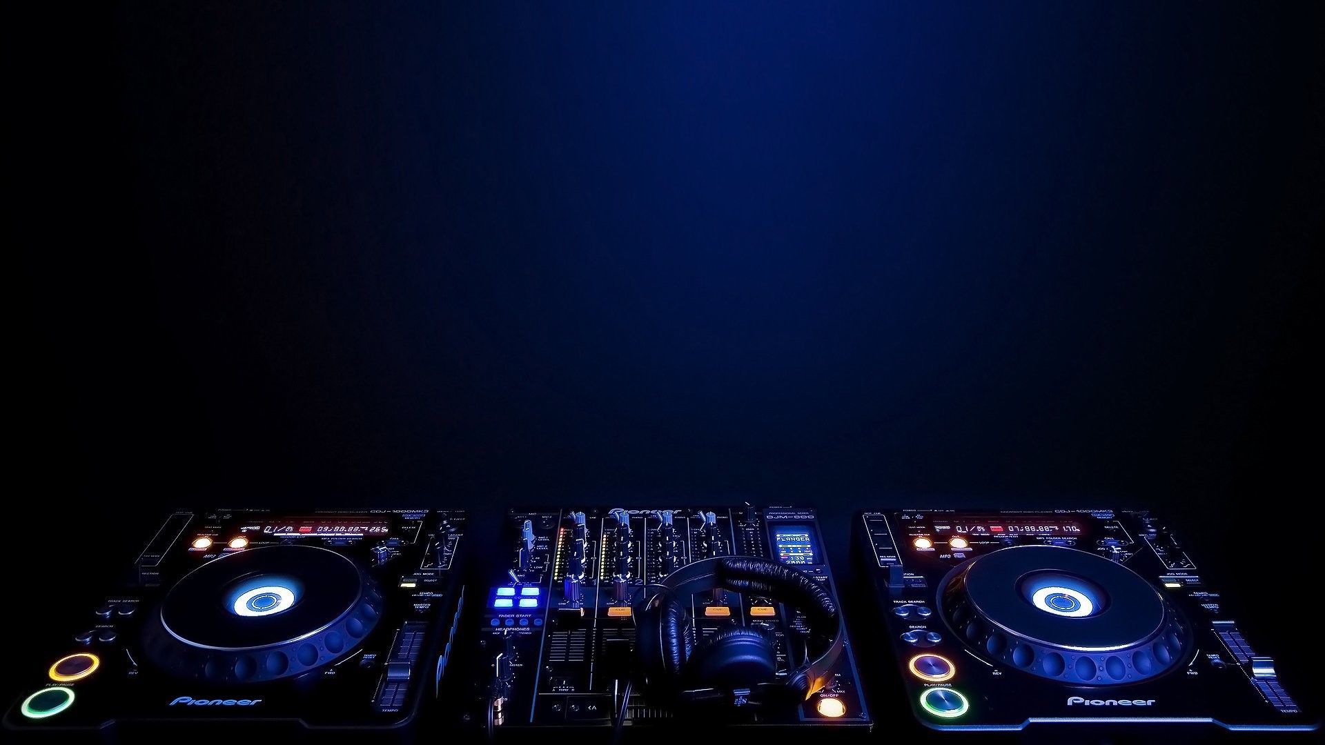 Consolle DJ Pioneer blu neon, 1920x1080 Full HD 1080p, PC Desktop