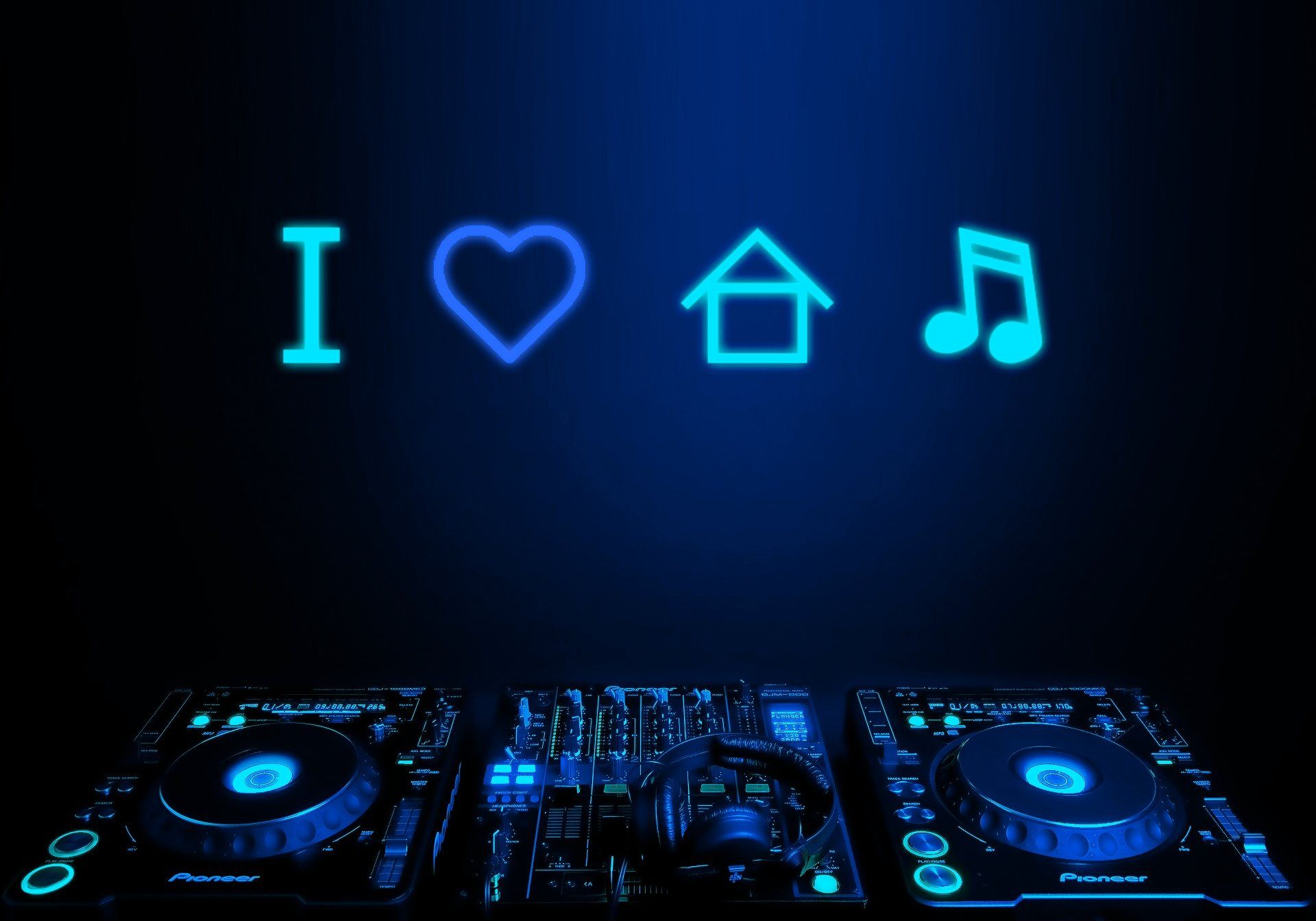 Consolle DJ blu neon, 1920x1344 WUXGA, PC Desktop