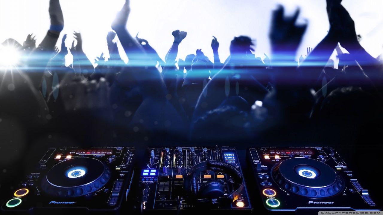 Consolle DJ Pioneer folla concerto, 1280x720 720p, Laptop