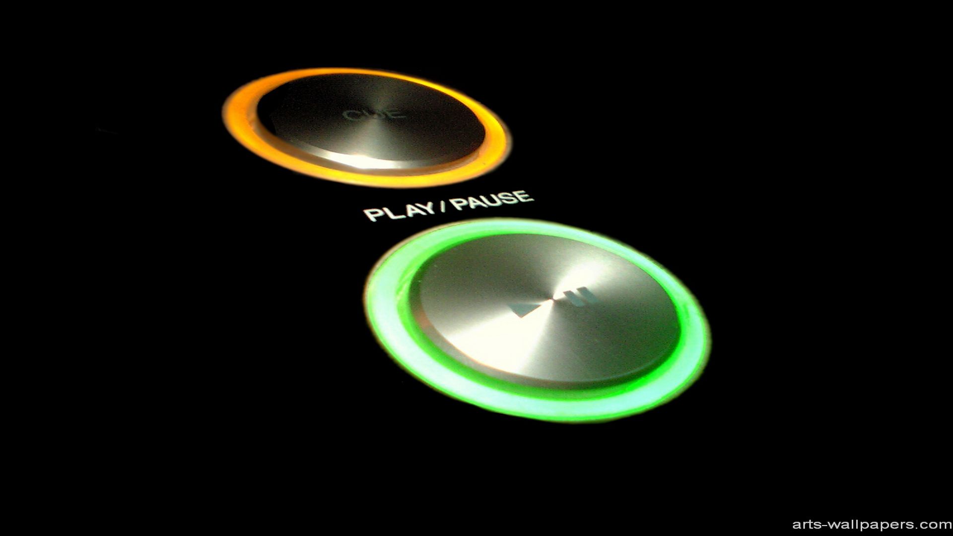 Pulsanti play/pausa arancione verde, 1920x1080 Full HD, Desktop