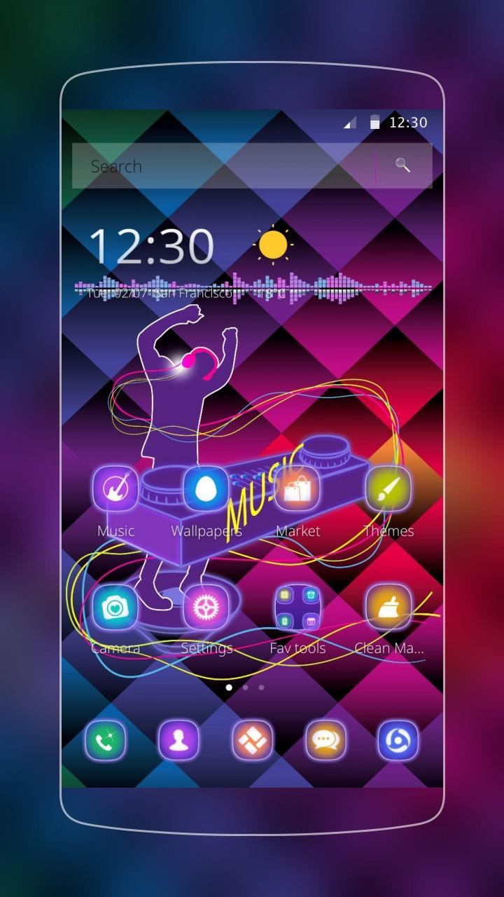 DJ neon musica colorata, 720x1280 Full HD Verticale, iPhone
