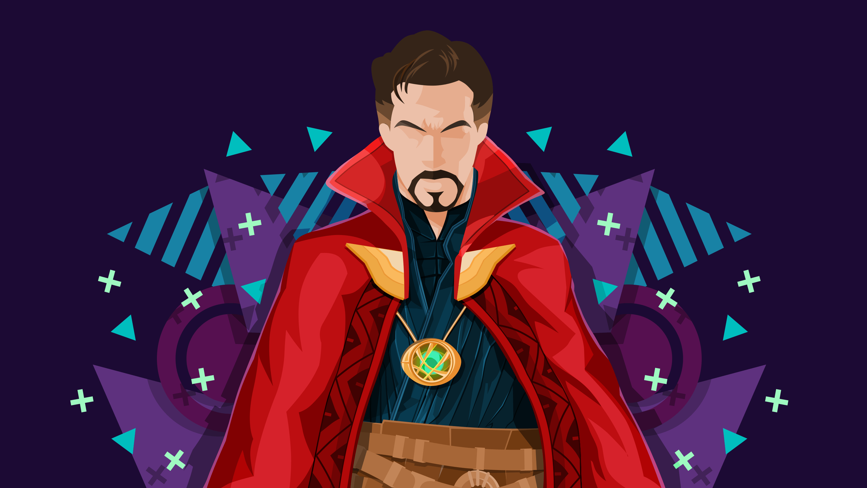 Doctor Strange artwork minimal, 3000x1688 2K, Monitor Gaming