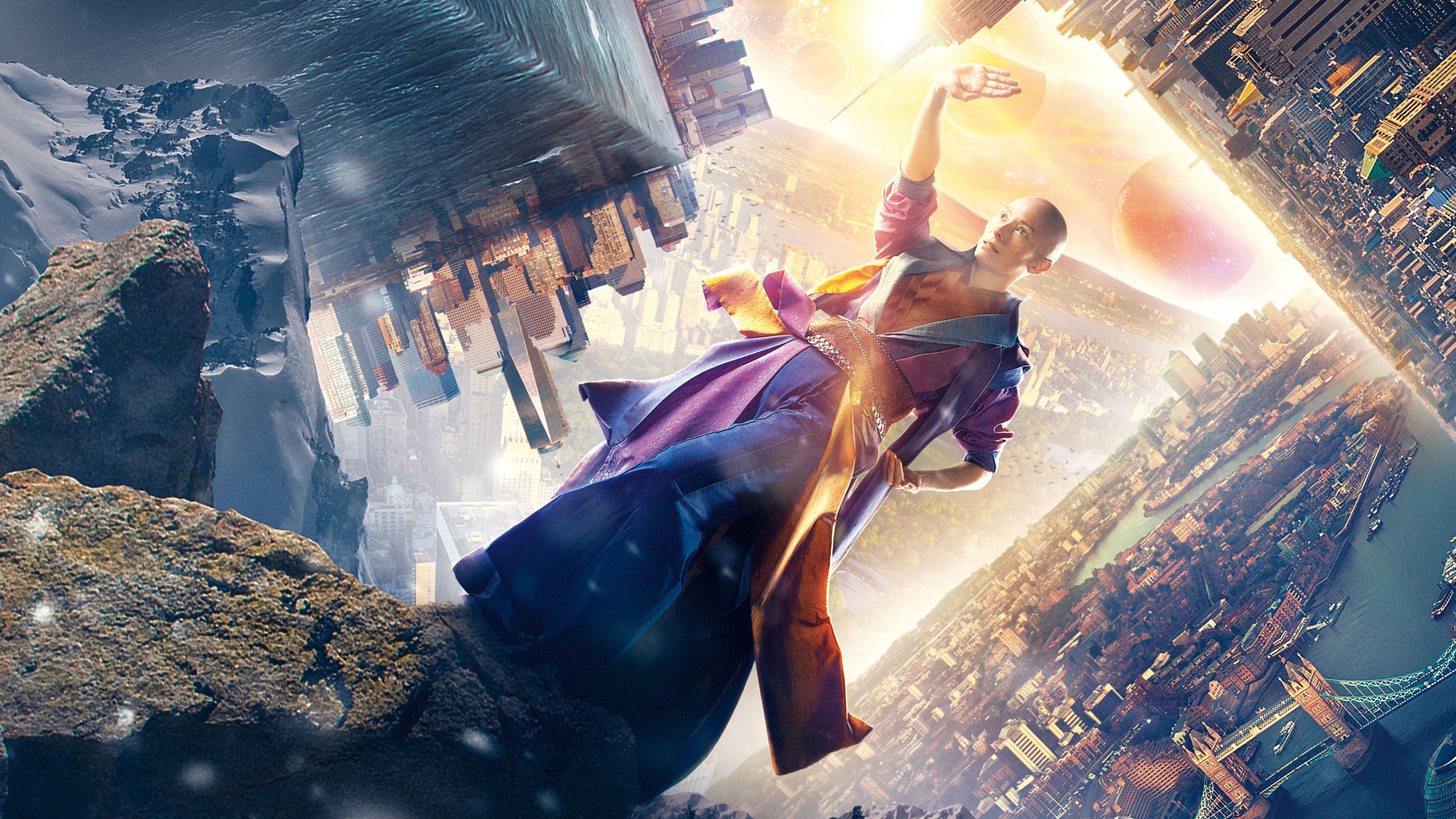 Doctor Strange città capovolta, 3840x2160 Ultra HD, PC