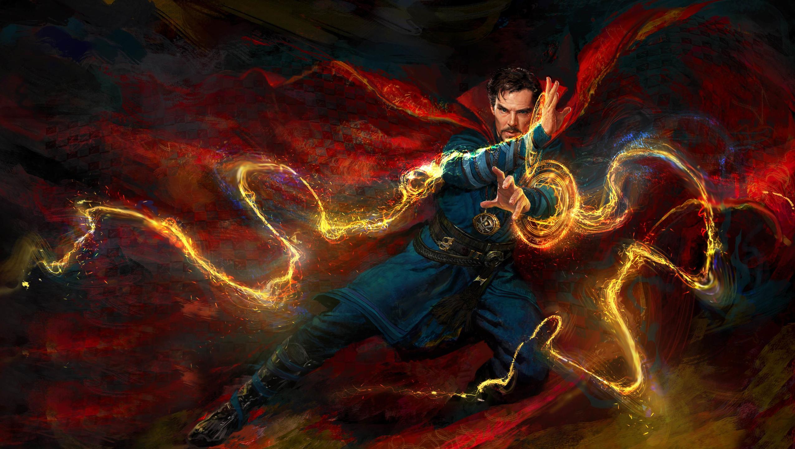 Doctor Strange mantello rosso magia, 2552x1442 2K, Monitor Gaming