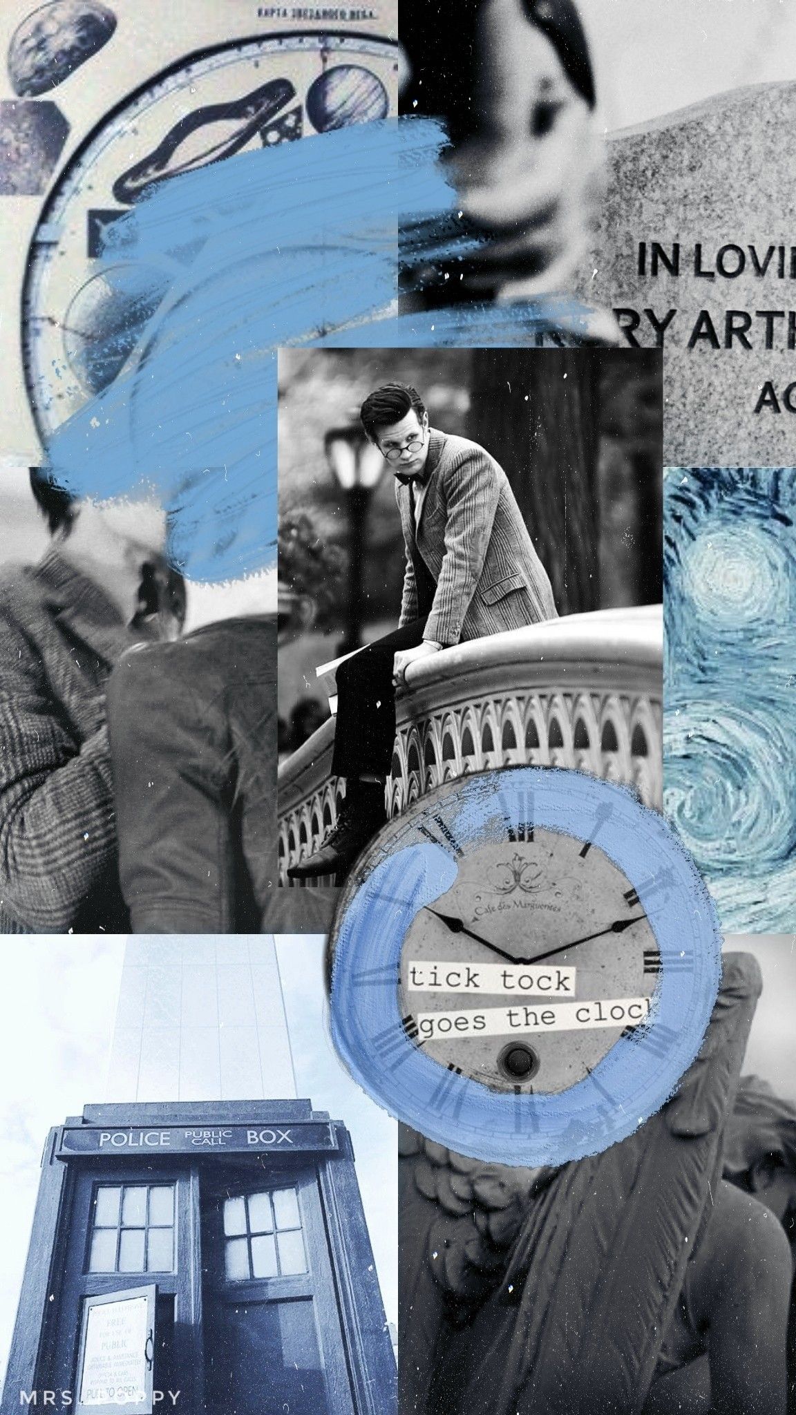 Collage estetico Doctor Who seppia, 1280x1280 HD, Desktop