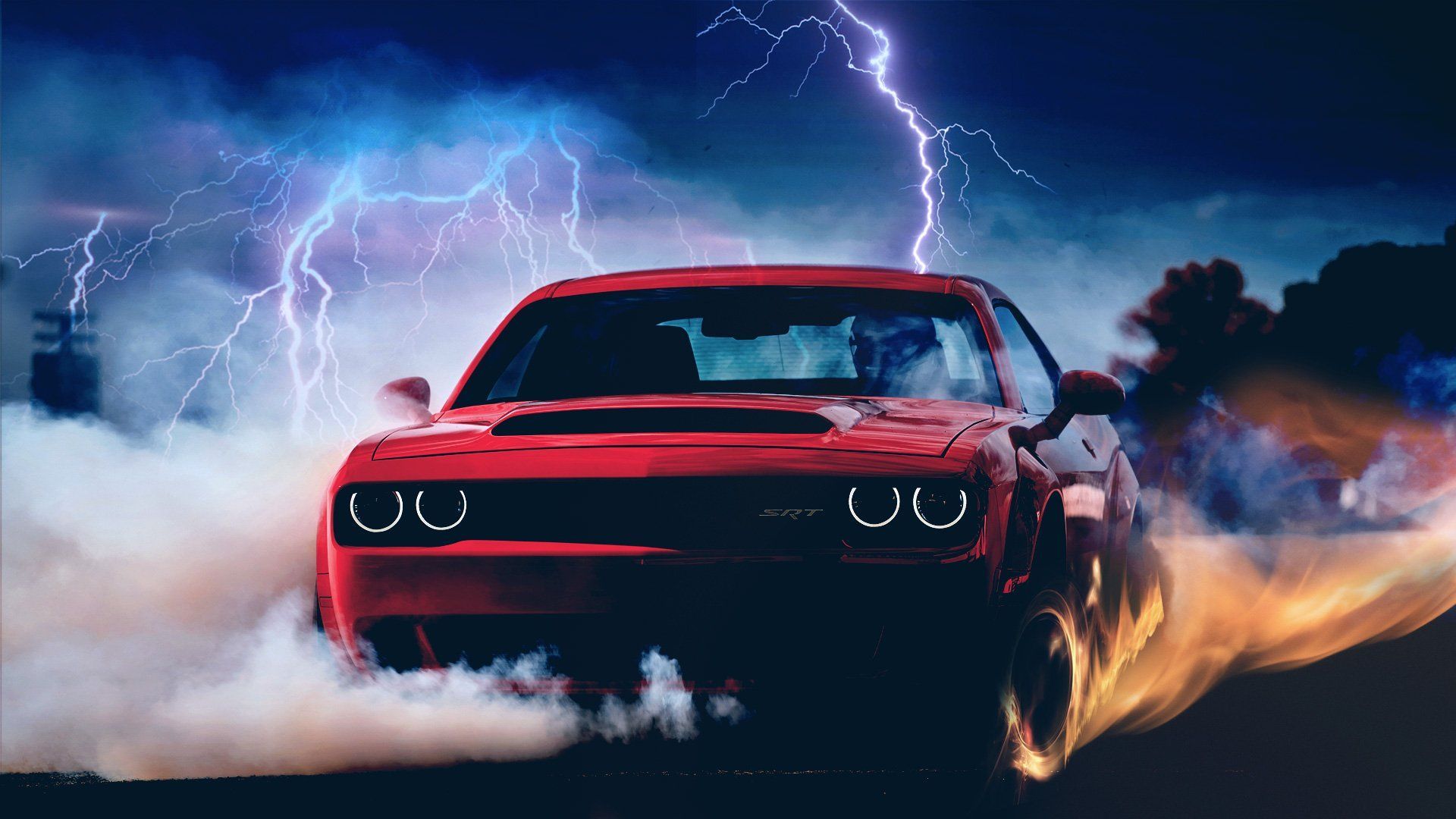 Dodge Challenger Demon rossa, 1920x1080 Full HD, PC Desktop