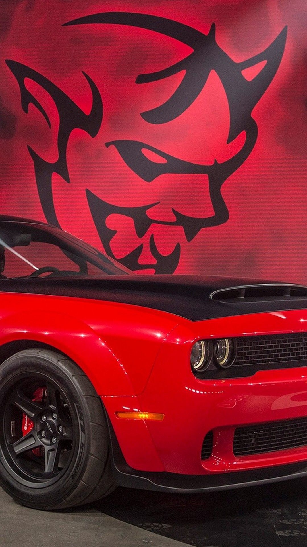 Dodge Challenger Demon rossa, V8 HEMI, 1080x1920 Verticale, Telefono