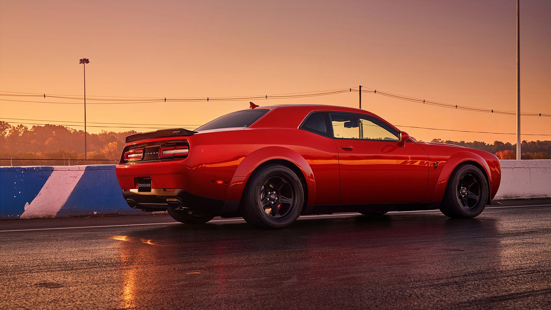 Dodge Challenger rossa tramonto, 1920x1080 Full HD 1080p, PC