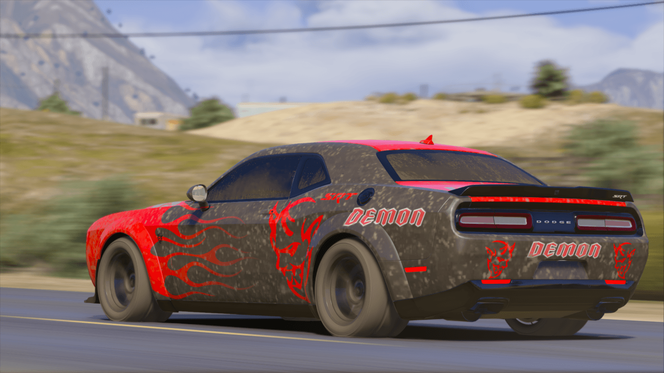 Dodge Challenger Demon rossa, 1366x768 720p, PC