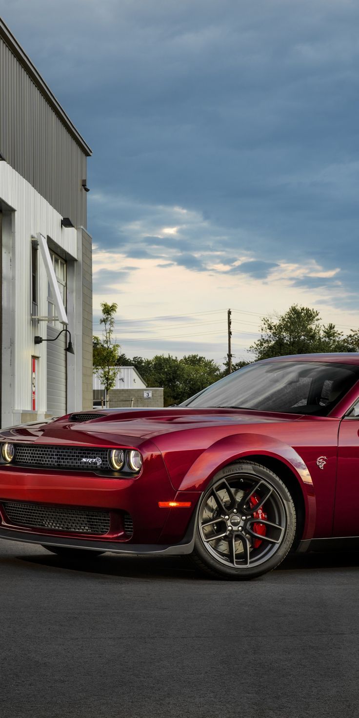 Dodge Challenger rossa muscle car, 736x1472 Full HD Verticale, Samsung Galaxy
