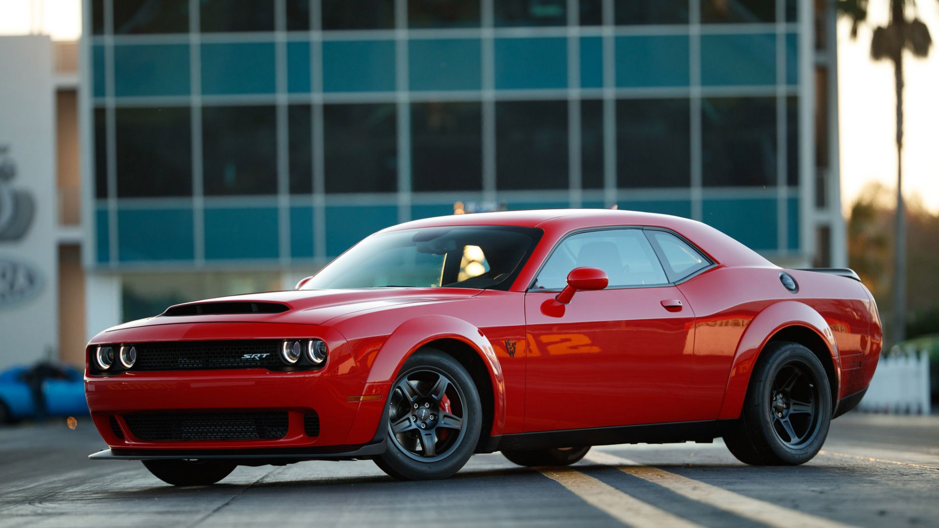Dodge Challenger SRT Demon rossa, drag racing, 1920x1080 1080p, Desktop