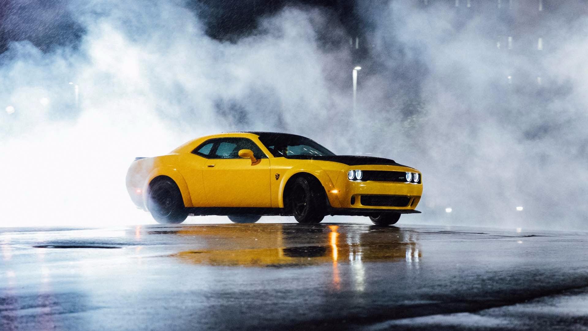 Dodge Challenger Demon gialla, TransBrake, 1920x1080 Full HD, PC Desktop
