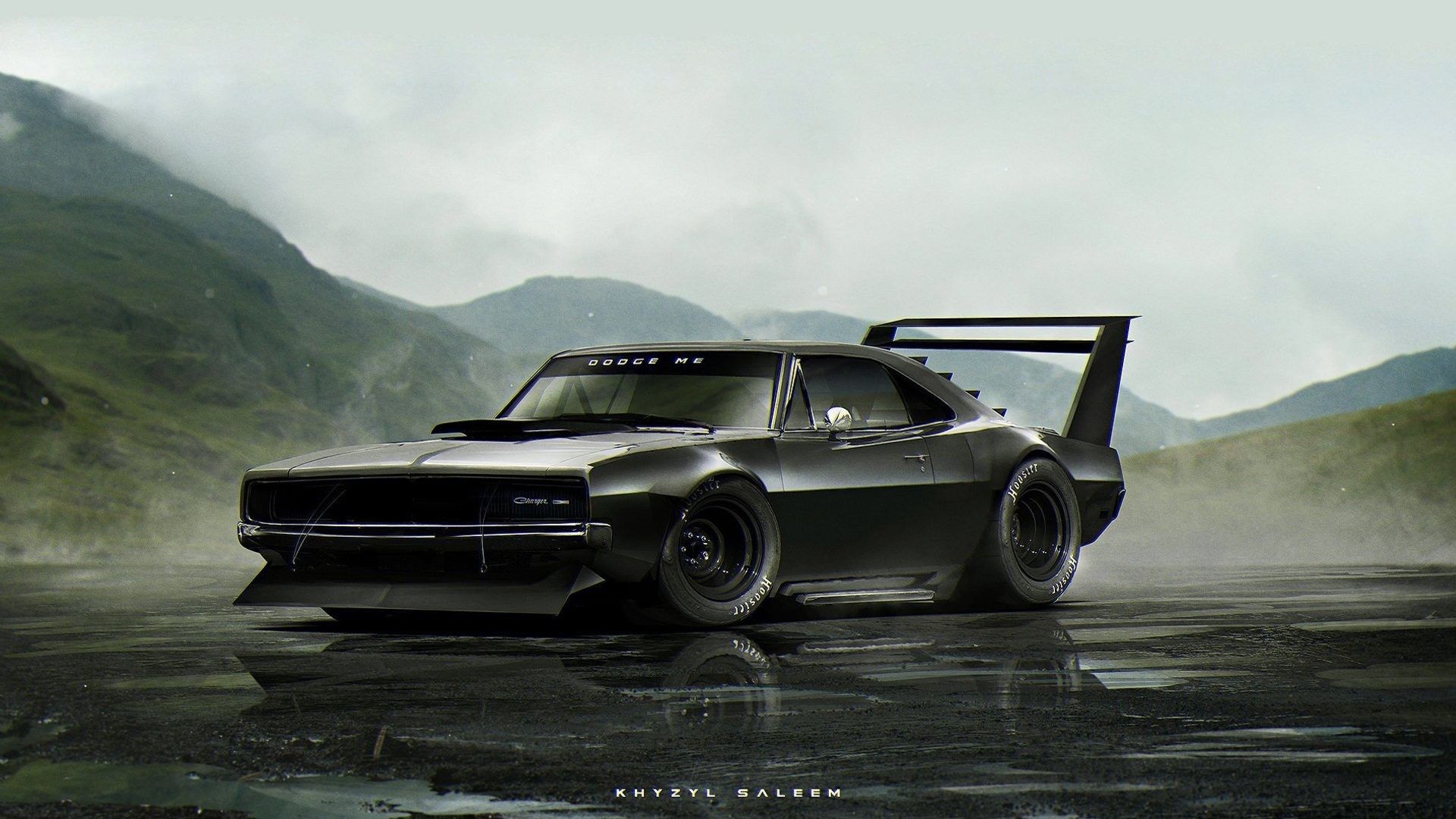 Dodge Challenger Demon nero, wheelie da record, 1920x1080 Full HD 1080p, Desktop